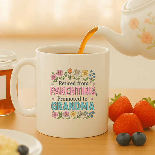 Mug Retired From Parenting, Promoted to Grandma