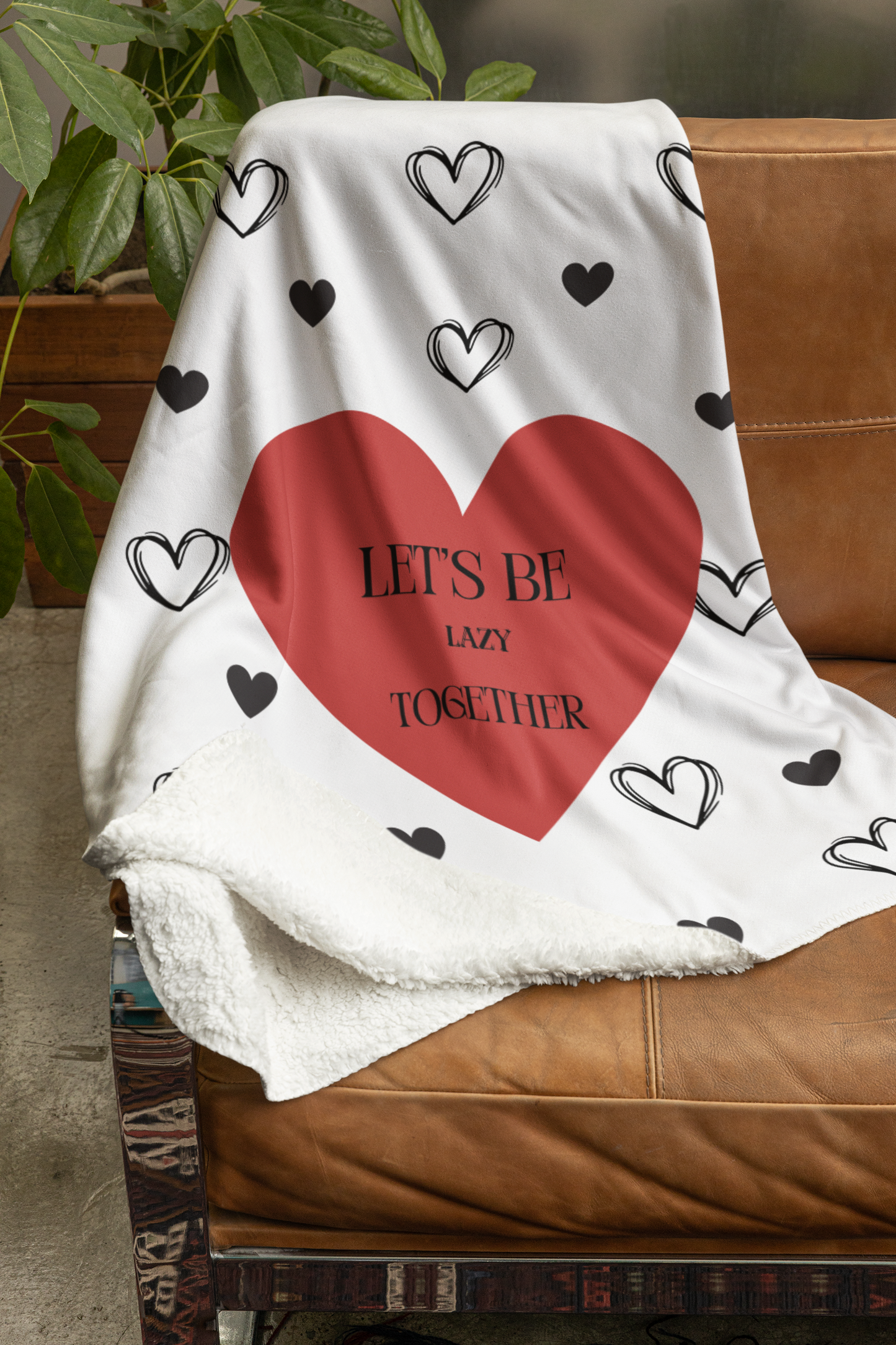 Velveteen Plush Blanket – Let's be lazy together